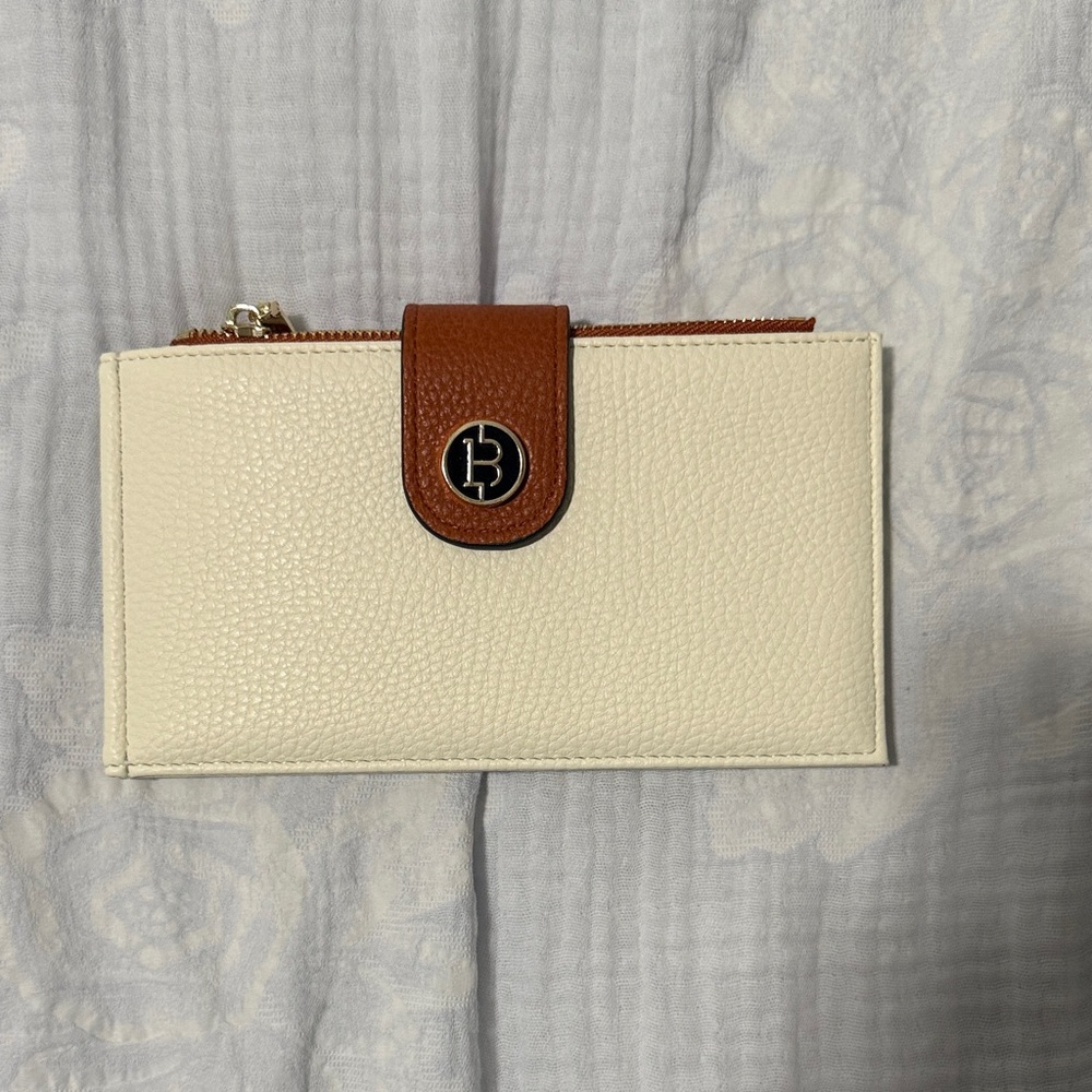 Bostanten Elegant Cream and Brown Wallet
